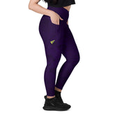 Midnight Sculpt Pocket Leggings – Crossover Edition in purple with side pockets and flattering waistband design.