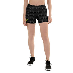 Women’s sleek black micro dash shorts, designed for performance and comfort with a dynamic texture.