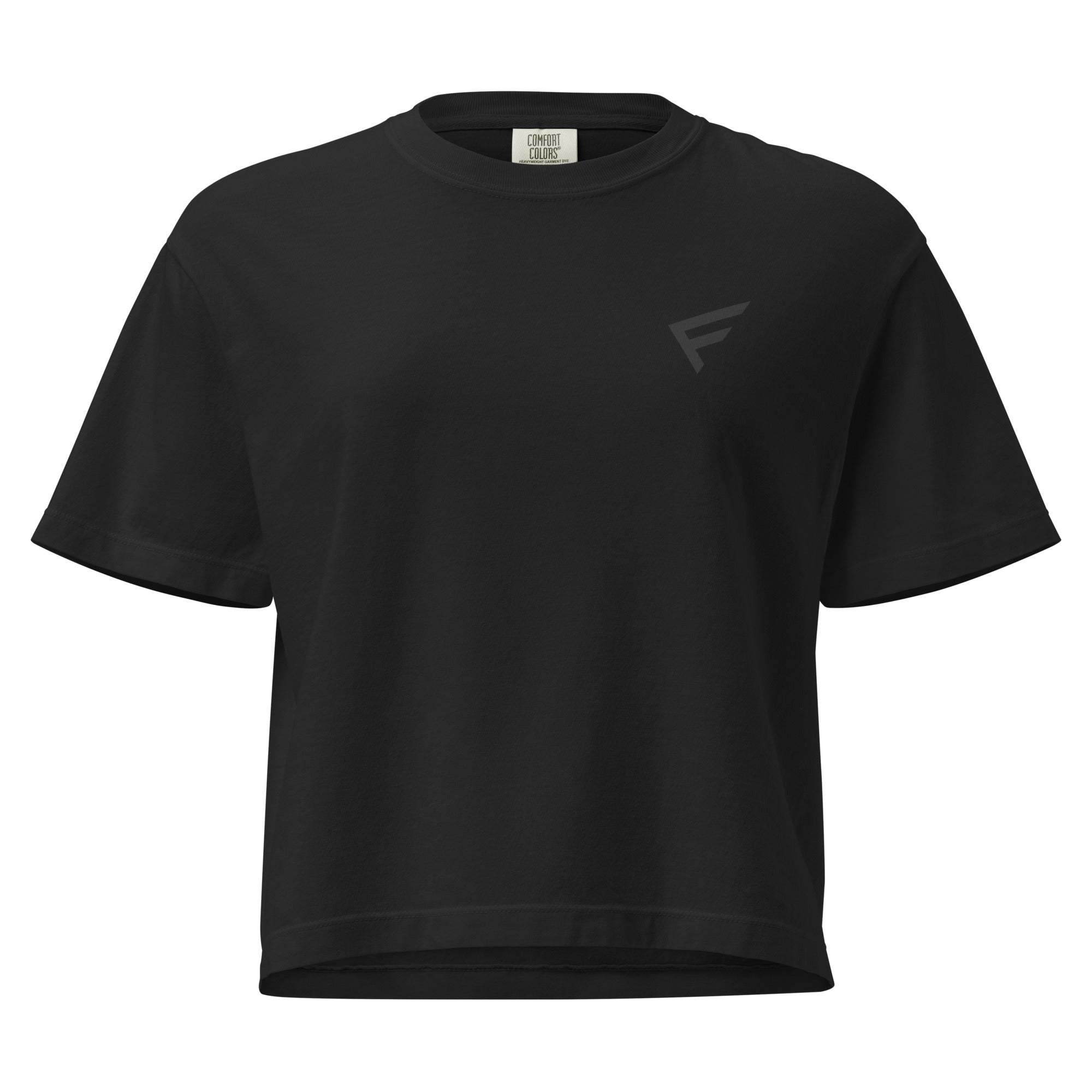 Worn-In Luxe Boxy Tee – Soft Neutral Edit in black, designed for comfort and effortless style with a boxy silhouette.
