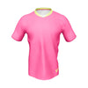 PowerPlay V-Neck Jersey in hyper pink with neon detailing, designed for performance and comfort.