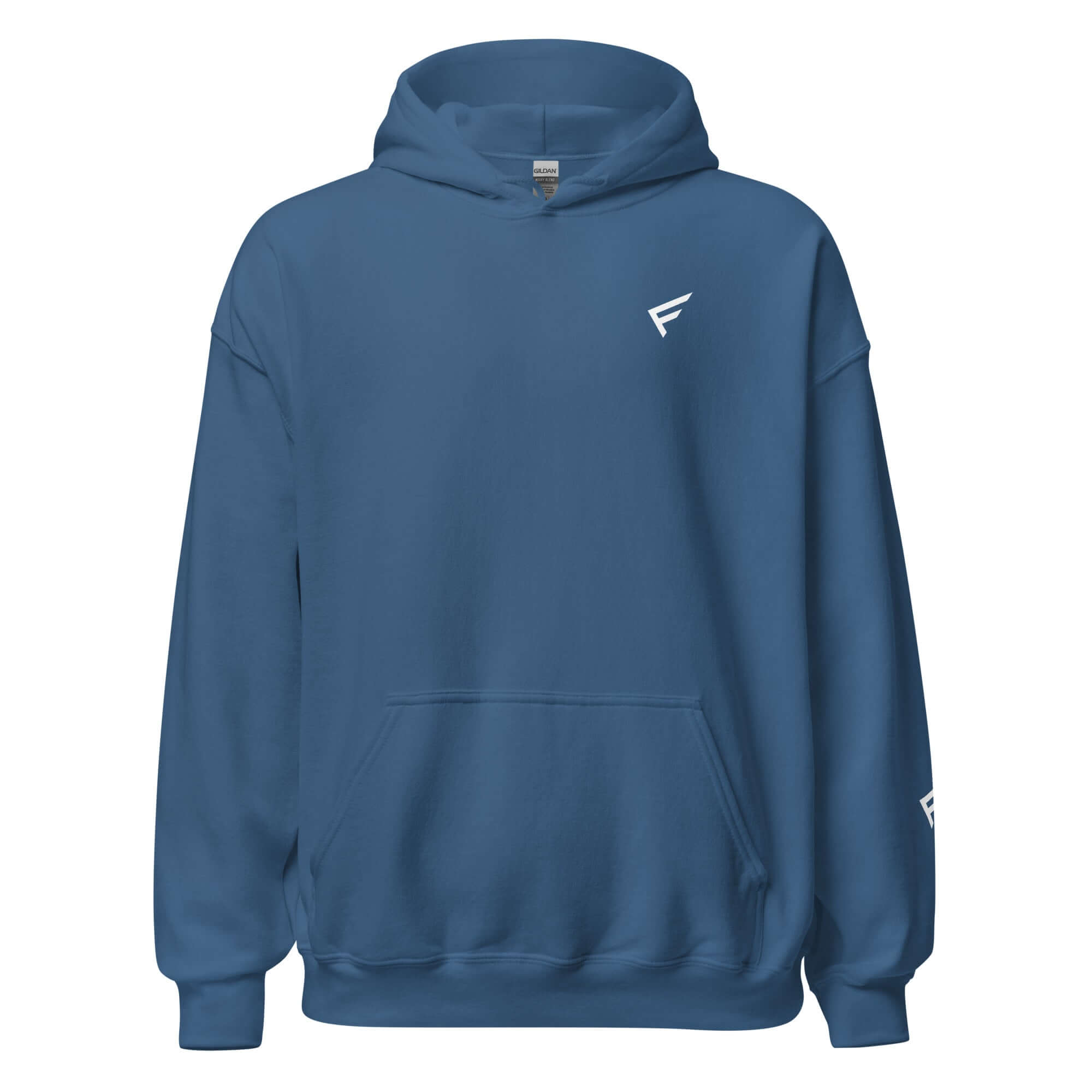 Soft blue women's hoodie with front pocket, perfect for everyday comfort and stylish layering.
