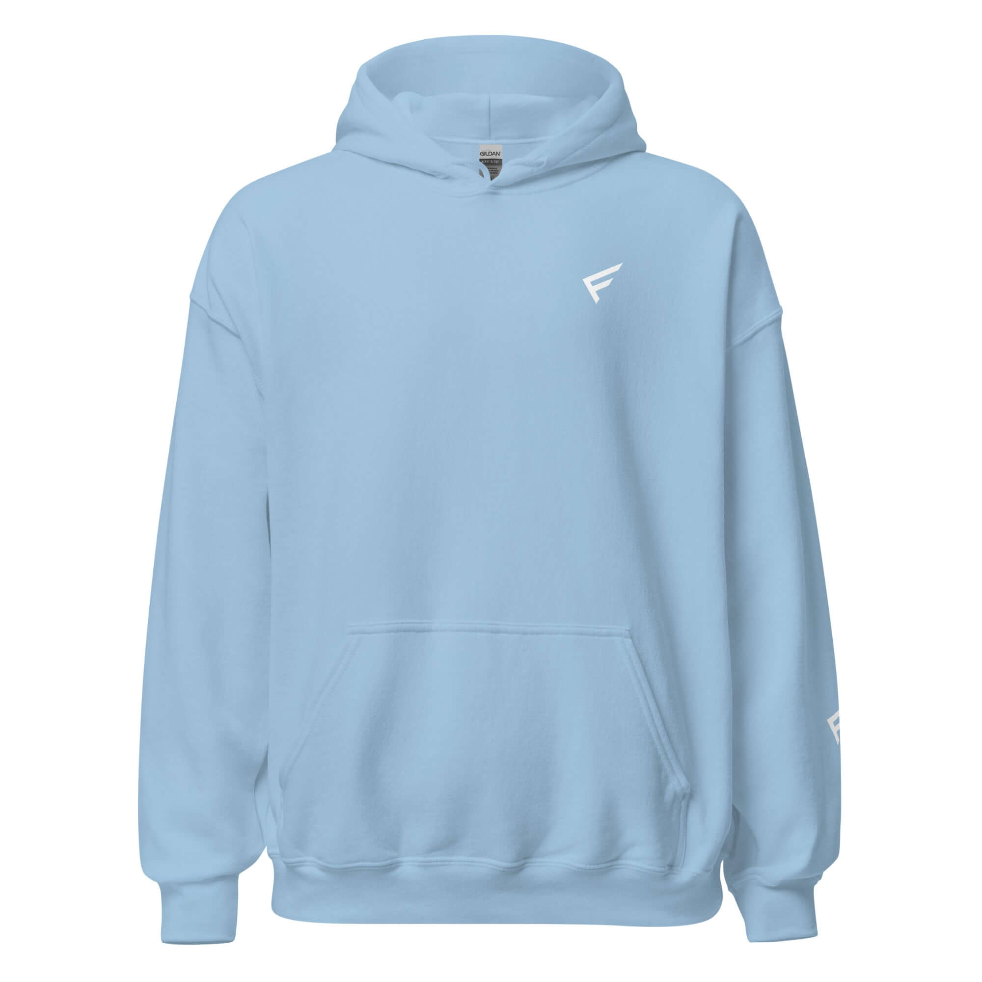 Light blue women's hoodie featuring a soft cotton blend for comfort and casual style, perfect for layering.