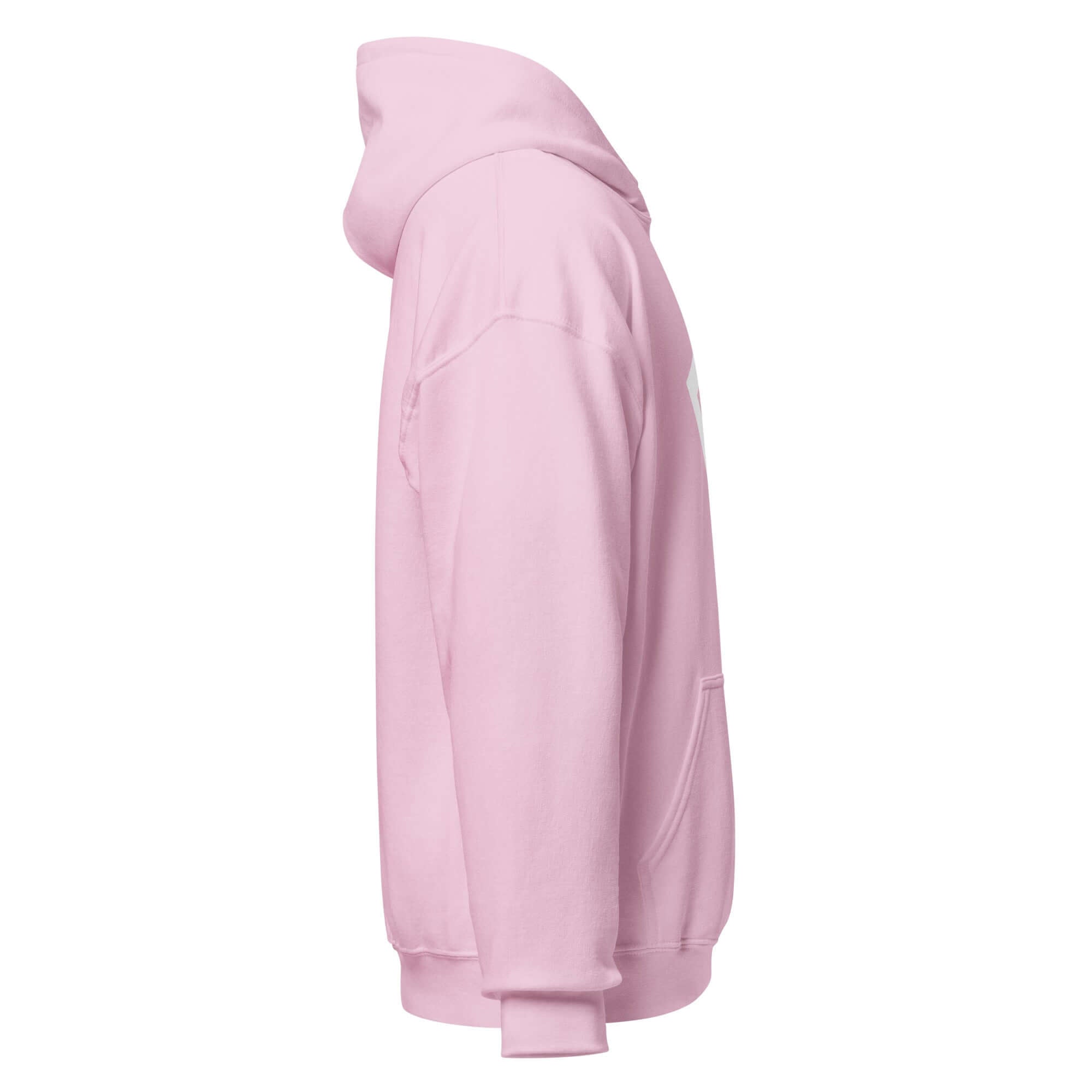 Side view of a women's pink hoodie featuring the signature 'F' emblem for bold movement and comfort.